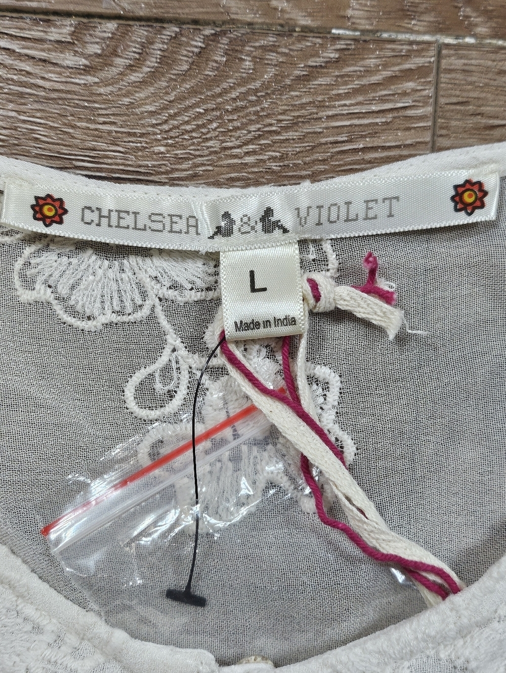 NWT Chelsea & Violet Ivory Embroidered Mesh Semi-Sheer Long Sleeve Maxi Dress - Picture 12 of 16